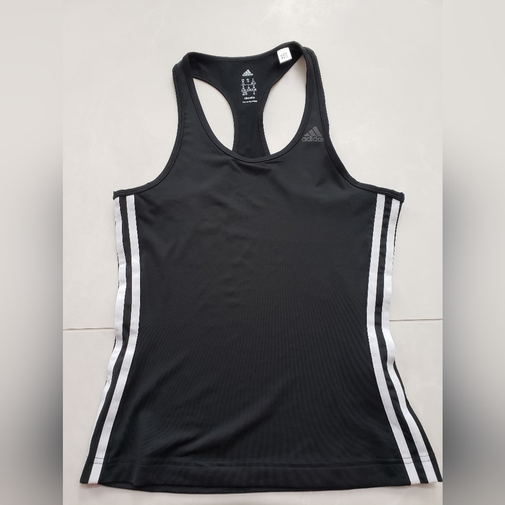 Adidas women's black climalite racerback tank top size xs